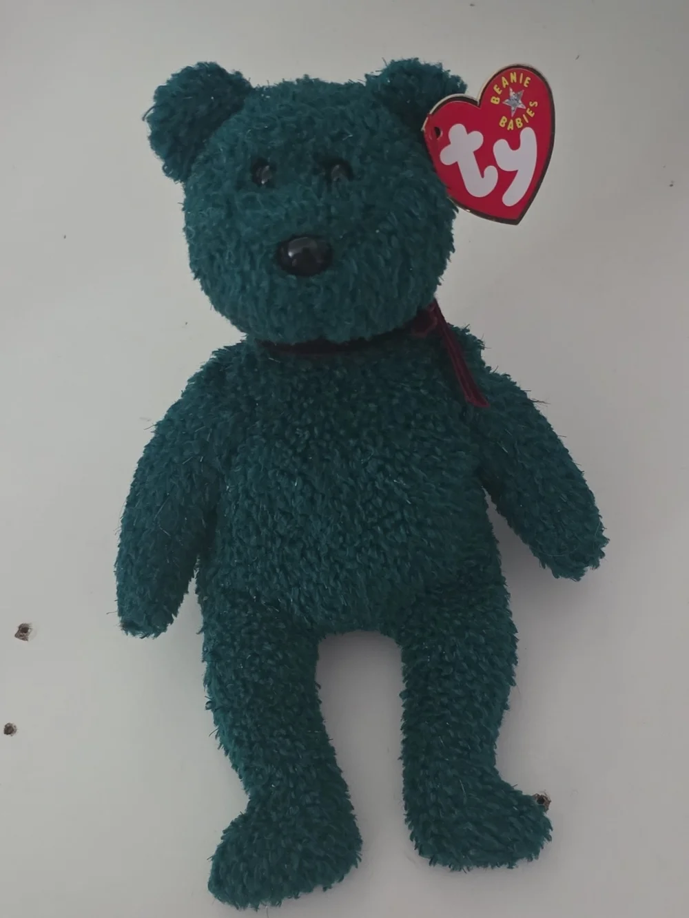 TY Beanie Baby Plush Bear - White Confetti Pattern